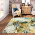 thumbnail image 2 of Mohawk Home Prismatic Hamilton Gold Transitional Geometric Precision Printed Area Rug, 8'x10', Teal & Gold, 2 of 5