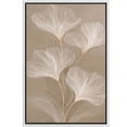 thumbnail image 6 of Framed Canvas Print Minimalist White Ginkgo Leaves Botanical Wall Art Neutral Modern Nature Decorative for Living Room Bedroom - 24"x36" WHITE, 6 of 8