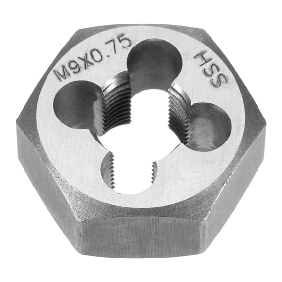 Uxcell Hex Threading Die M9 x 0.75 Metric Thread Right Hand Rethreading Screw Cutting Fixed Dies