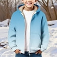 thumbnail image 2 of Coerni Oversized Fuzzy Fleece Sweatshirt for Boys Girls Fleece Lined Sherpa Pullover Full Zip Gradient Thermal Jacket Hoodies Coat, 2 of 8