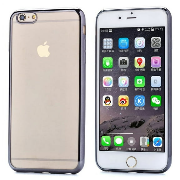 Silicone Case Clear TPU Ultra Slim Protective Cover Skin Silver Compatible With iPhone 6S Plus 6 Plus X2V