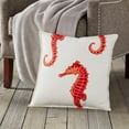 thumbnail image 2 of Greendale Home Fashions 20" x 20" Orange Seahorse Cotton Canvas Decorative Pillow, 2 of 4