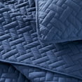 thumbnail image 2 of Peace Nest 2-Piece Reversible Utral Soft Miscrofiber Textured Pattern Quilted Coverlet Set, Navy Blue, Twin, 2 of 6