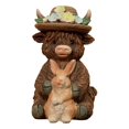 thumbnail image 2 of Figura de las Tierras de Pascua, decoración de granja, estatua de resina escocesa creativa, escultura para decoración del hogar, cocina, 2 of 8