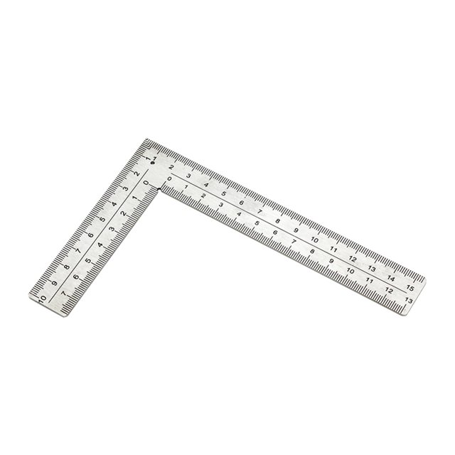 Regla en forma de L, herramienta de marcado cuadrado de carpintero, herramienta de carpintería, transportador de ángulo 10×15cm Zulema Plaza del carpintero