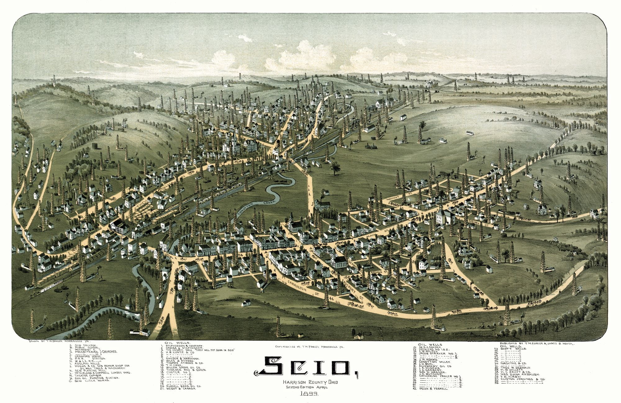 Scio Ohio - Fowler 1899 - 23.00 x 35.37 - Glossy Satin Paper - Walmart.com