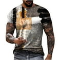 thumbnail image 1 of T-Shirt for Men's Fashion Graffiti Printed Short Sleeve Crewneck Shirts Loose Plus Size Summer Tee Comfy Blouse Tops, 1 of 2