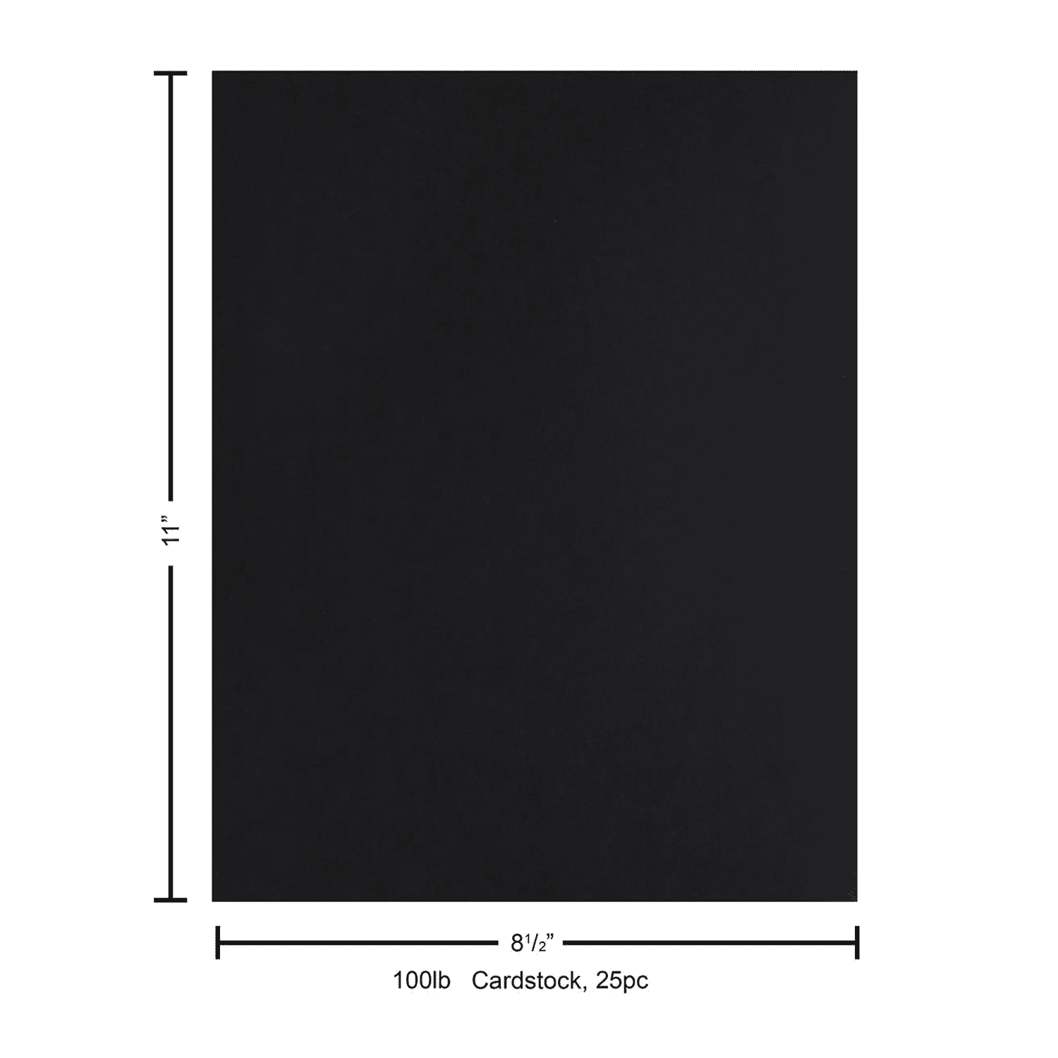 PA Paper Accents Heavyweight Smooth Cardstock 8.5" x 11" Black Suede, 100lb colored cardstock paper for card making, scrapbooking, printing, quilling and crafts, 25 piece pack
