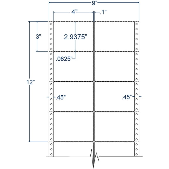 Compulabel 120508, Pin Fed Labels Two Across 4 X 2 15/16 Address Label