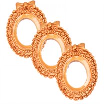 DESIGNICE 3Pcs Vintage Picture Frames,Vintage Shape Picture Frames,Carved Frame Gold Picture Frames,1.97"X1.97",Gold