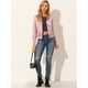 thumbnail image 3 of Chaqueta De Bombardero Brillante Con Capucha Frontal Con Cremallera Metálica Brillante Holográfica Brillante Para Mujer Rosa sucio XS, 3 of 6