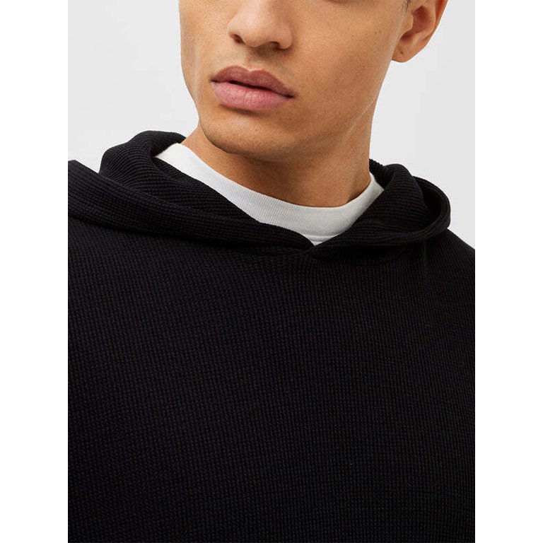 French Connection Men's Waffle Knit Cotton Hoodie in Black-Size Small -  Walmart.com