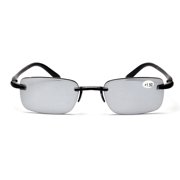 Men Tinted Lightweight Rimless Reading Glasses - UV Protection Comfortable Sunglasses Reader 1.50