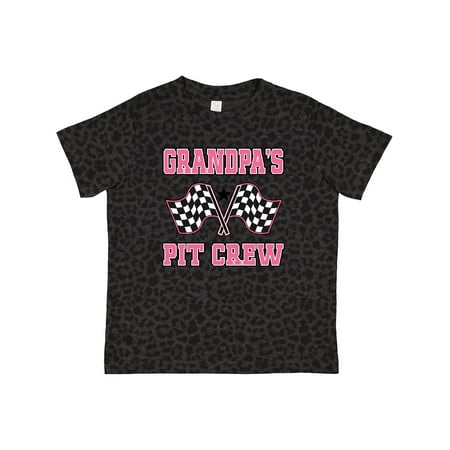 

Inktastic Grandpa Pit Crew Girls Racing Flags Gift Toddler Toddler Girl T-Shirt