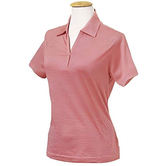 Monterey Club Women's Birdie Stripes V-Neck Short Sleeve Golf Polo Shirt #2212