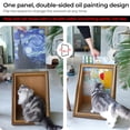 thumbnail image 2 of Pintura al óleo de doble cara con rascador Cat House RAKKIHORU, 2 of 6