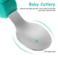 thumbnail image 3 of MasteelfCA 1 Set 2Pcs Baby Training Tableware Stainless Steel Spoon Fork Kit Short Handle Toddler Utensil, 3 of 8