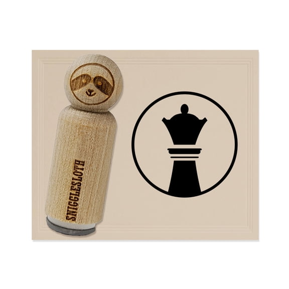 Chess Piece Black Queen Rubber Stamp for Scrapbooking Crafting Stamping - Mini 1/2 Inch