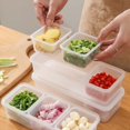 thumbnail image 2 of MesaSe Refrigerator Fresh-Keeping Box Three-Grid Draining Household Storage Box Multi-Functional Sealed Food Fresh Box Kitchen Organizer, 2 of 8