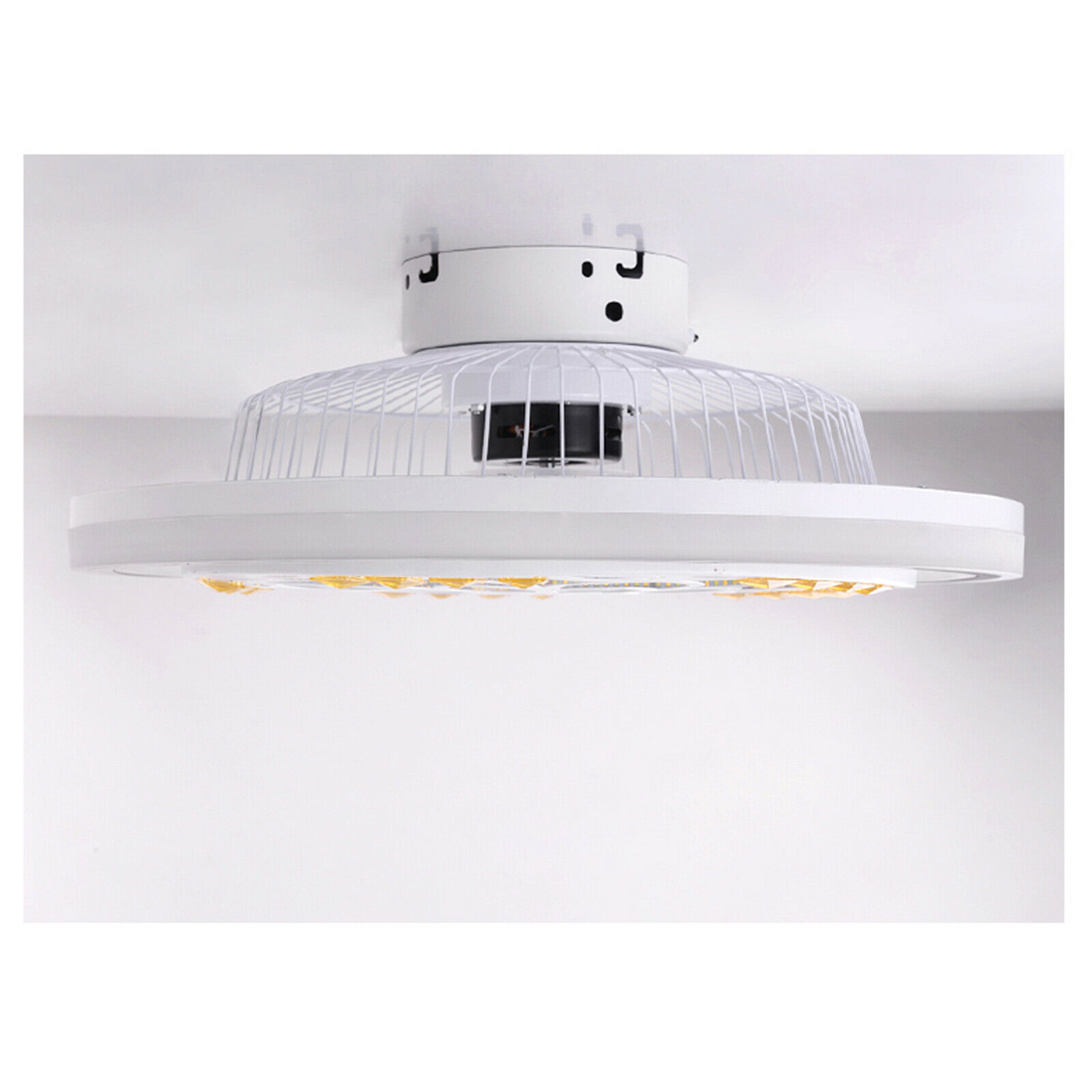 20'' Fandelier Ceiling Fans with Lights Invisible Bedroom Ceiling Fan Light Led Ceiling Fan with Lights Bladeless Fan Ceiling Light +Remote for Indoor Bedroom Living Room Kitchen Home