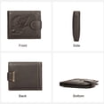 thumbnail image 3 of Tonnylam Cartera corta de cuero genuino para hombre, estilo casual de negocios, con estampado retro de águila., 3 of 5