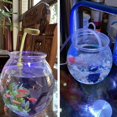thumbnail image 3 of Round Aquarium Clear Table Top Fish Bowl Unbreakable Ornament Holder, 3 of 4