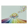 thumbnail image 1 of Vintage Rainbow Cutting Board, Colorful Stripes Wave and Bullseye Circles Pattern with Stars Illustration, Decorative Tempered Glass Cutting and Serving Board, Small Size, Multicolor, by Ambesonne, 1 of 1