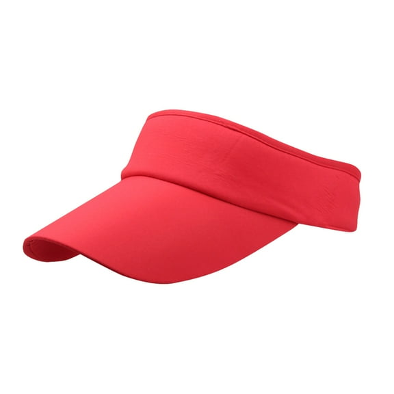Outdoor Sun Visor Hat for Women and Men, Long Brim Empty Top Sun Hat, Breathable UV Protection Sports Cap for Golf, Running, Tennis Red