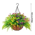 thumbnail image 2 of Lunxisen 4 Pcs Artificial Violet Hanging Basket Home Decor Indoor Outdoor Garden Patio Plant Display, 2 of 6