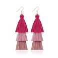 thumbnail image 2 of Pendientes de gancho con borlas de hilo de algodón tejido en capas simples para mujer, joyería de disfraz, 5 uds. ER, 2 of 5