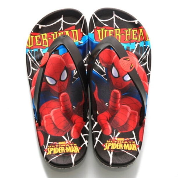 Niños Zapatos de verano Sandalias para niños Zapatillas de dibujos animados Moda Spiderman McQueen Chanclas de playa Sandalias planas para niñas Toboganes de duchaEUR 34-Plantilla 21.5CM Gao Jinjia LED