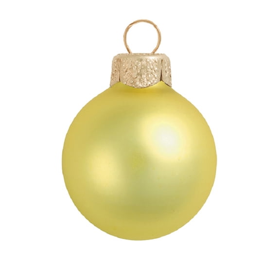 4ct Matte Soft Yellow Glass Ball Christmas Ornaments 4.75" (120mm)