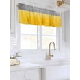 thumbnail image 3 of Valances for Windows Yellow Gray Rod Pocket Cafe Window Treatments Valance Curtains for Kitchen Bathroom Laundry Basement Windows 60"x14", 3 of 9