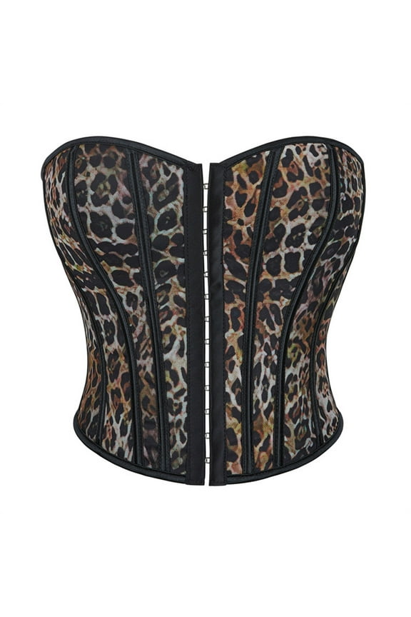 Women's Animal Print Overbust Corset - Polyester-Cotton Blend Vintage Shapewear, Slimming for Theme Events & Daily Wear for women