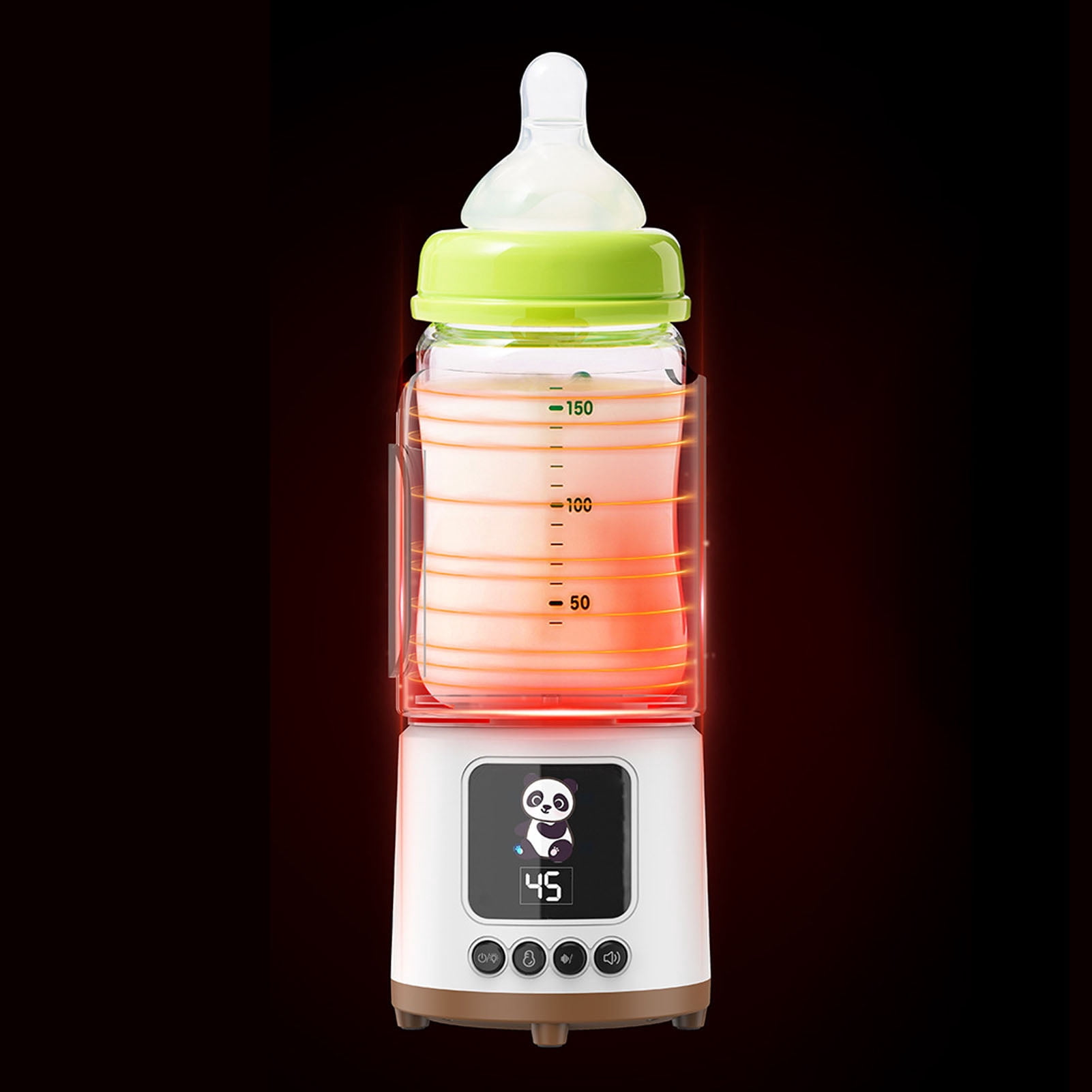 Nieyigj 2 in 1 White Noise Milk Warmer Portable Sleeping Device Wireless Baby Bottle Warmer with 5800mAh Built-in Battery Digital Display and 4 Temperature Levels for Home Office Travel Use White