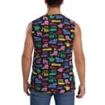 thumbnail image 4 of Goofa Colorful Excavator Printed Men's Sleeveless T-Shirt - Athletic Gym Workout Tank Top for Men - Moisture-Wicking, UPF 30+ Quick-Dry Muscle Tee-Medium, 4 of 8