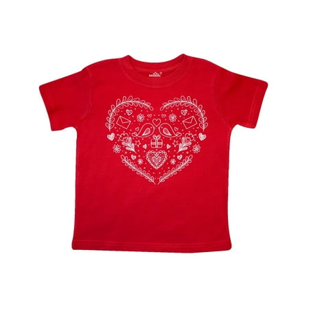 

Inktastic Valentine s Day Birds Flowers and Hearts Gift Toddler Boy or Toddler Girl T-Shirt