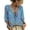 Blue, variant on Women's 3/4 Sleeve V Neck Floral Print Ruffle Blouses Tie Front Flowy Boho Tops Lightweight Woven Casual Shirts Trendy 2026 Summer Beach Outfits Blue L