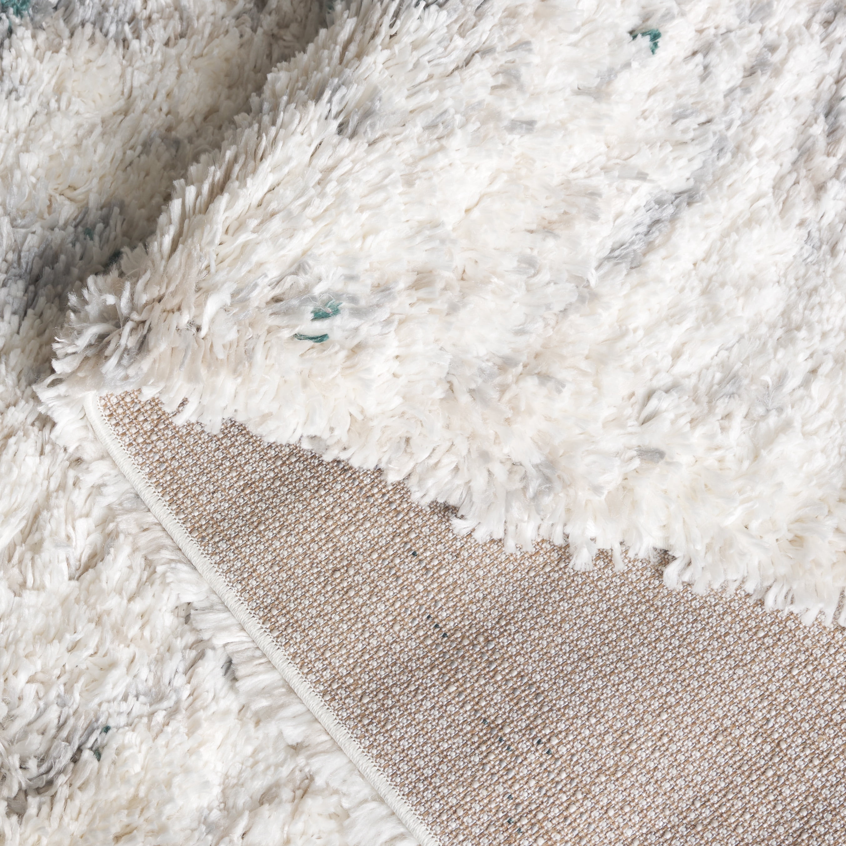 SAFAVIEH Fontana Danita Modern Shag Runner Rug, Ivory/Green, 2'3" x 8'
