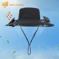 thumbnail image 5 of Wide Brim Solar Fan Hat, Outdoor Fishing Hat with 2 Fans Solar Power, Waterproof Outdoor Hiking Camping Fishing Hat Gift for Man Father, 5 of 10