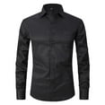 thumbnail image 4 of Japceit Chemise à Manches 3/4 Mode Homme Col Rabattu Cardigan Haut d'Affaires Chemise à Boutons, 4 of 8