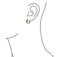 thumbnail image 3 of Bling Jewelry Womens Black Brown Pave CZ Inside Out Small Tube Hoop Earrings Rose Gold 0.75 Inch, 3 of 5