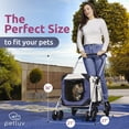 thumbnail image 6 of PetLuv Cat and Dog Stroller, Soft Sided Detachable Pet Carrier & Travel Crate, Plush Bed, Locking Zippers, Privacy Windows, Collapsible, Locking Wheels, 6 of 10