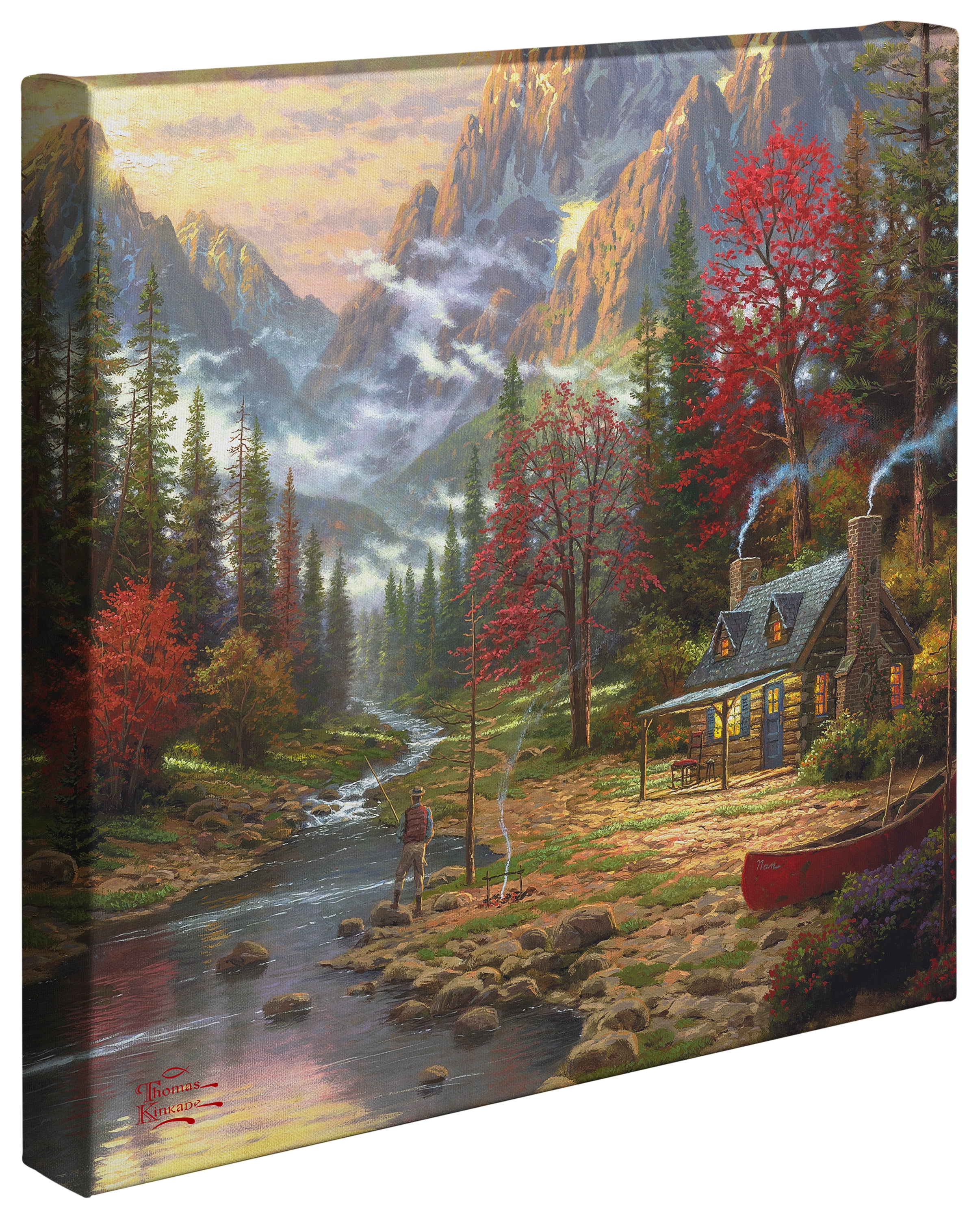 Thomas Kinkade Make A Wish Cottage 20 x 20 Gallery Wrapped Canvas