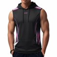 thumbnail image 2 of Noric Men's Sleeveless Hooded Athletic Tank Top Print Workout Shirt with Pocket, Casual Sport Muscle Tee for Gym Runing, 2 of 9