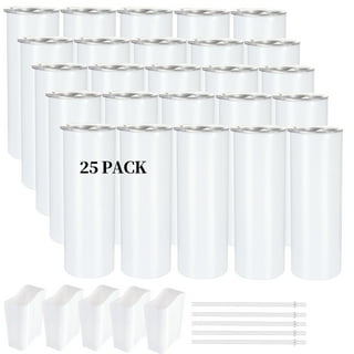 AGH 25 Pack 20oz Sublimation Tumblers Non-slip Straight Skinny Tumblers -  Shipping from the US - Stainless Steel Vacuum Insulated Tumbler with Metal