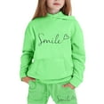 thumbnail image 2 of Little Girl Sets Outfits Children Kids Boys And Girls Long Sleeve Letter Printed Lightweight Hoodie Sweatshirts And Long Pants Set Outfit Clothes For Teen Girls 10-12, 2 of 5