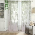 thumbnail image 5 of VQPeo 2 Pcs Willow Leaf Window Curtain Voile Tulle Room Salix Leaf Sheer Vine Curtain Voile Panel Drapes Curtain White Sheer Green Leaf Curtain for Living Room, Bedroom, Balcony, 5 of 5