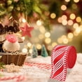 thumbnail image 4 of 2.48In Width 6.56Ft Length Red And White Striped Wired Ribbon, Wide Wired Christmas Ribbon For Crafts, Ribbon For Gift Wrapping, Christmas Wrapping Ribbon, Xmas Ribbon Holiday Present Decoration, 4 of 9