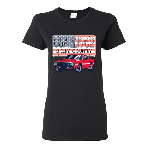 Wild Bobby Ford Shelby Vintage USA Country Plate Women Graphic Tee